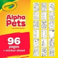 thumbnail image 3 of Crayola Alpha Pets Coloring Pages and Stickers, 96 Pgs, Number & Alphabet Coloring Book, Educational Travel Activity for Toddlers, 3 of 6