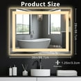thumbnail image 5 of JIOABL LED Bathroom Mirror 28"x 36" with Stepless Dimmable Wall Mirrors with Anti-Fog, Vanity Mirror with 3 Color Modes, Shatter-Proof, Bathroom Mirror with LED Lights, 5 of 8