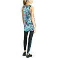 thumbnail image 2 of JOSIE Womens Blue Stretch Printed Sleeveless Crew Neck Active Wear Tank Top XS, 2 of 3