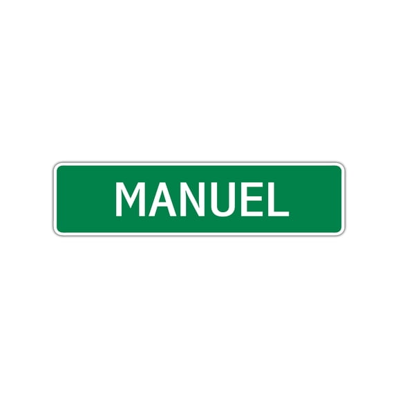 Manuel Boys Letter Printed Label Indoor Outdoor Children Name Wall Plaque Decoration Aluminum Metal Sign 4"x13.5"