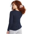 thumbnail image 2 of Hanes T-Shirt Col Rond à Manches Longues pour Femmes, m, Marine, 2 of 9