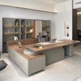thumbnail image 2 of Executive Supplies Office Desk Writing Floor Legs Standing Computer Desks Monitor Organizers Mesa De Computador Modern Furniture My Lux Decor Round, 2 of 15