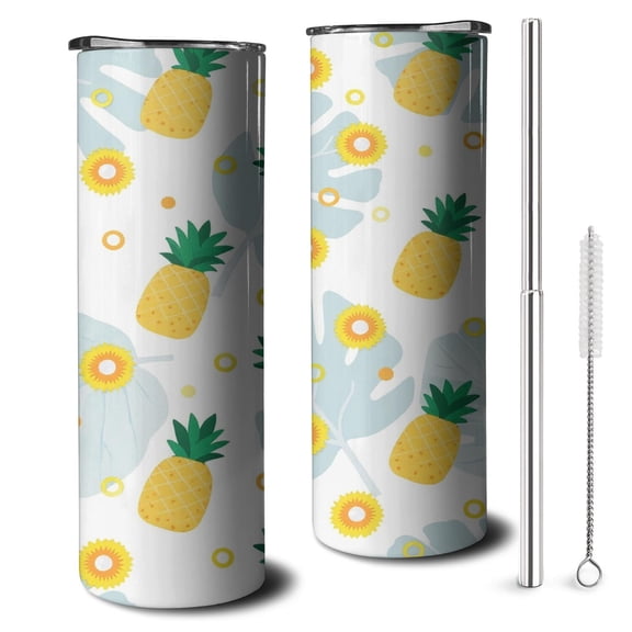 20 OZ Tumbler Pineapple Coffee Tumblers with Lid and Straw,Stainless Steel Vacuum Insulated Travel Coffee Mug Cup Gifts for Drinking Coffee Cafe