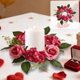 thumbnail image 2 of Rose Candle Rings, Wreaths Artificial Flowers Multicolor Wreath Decor for Tables Party Valentine Day Home Dinner Decoration, 2 of 4