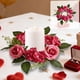 thumbnail image 1 of Corona De Velas De Plástico Con Rosas Simuladas Corona de rosas de seda roja para decoración de velas de boda, fiestas y ambiente festivo (1 unidad) JASKFLY, 1 of 9