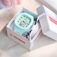 thumbnail image 4 of Lindo reloj de silicona, moderno reloj deportivo con correa cuadrada y luz nocturna para estudiantes, 4 of 6