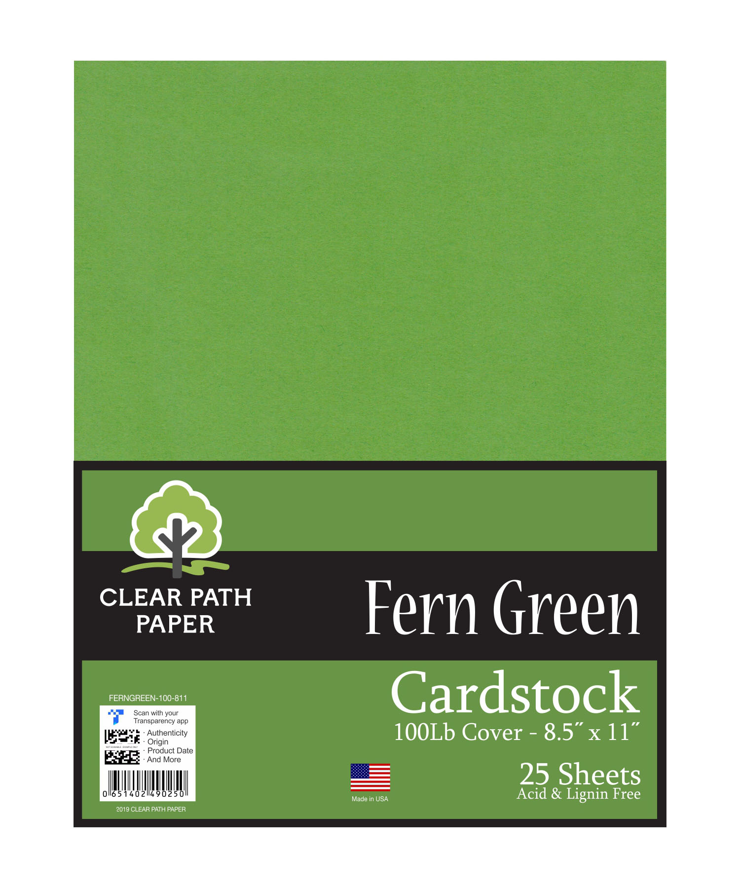 Fern Green Cardstock 8.5 x 11 inch 100Lb Cover
