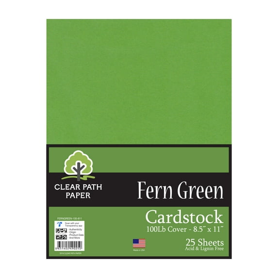 Fern Green Cardstock - 8.5 x 11 inch - 100Lb Cover