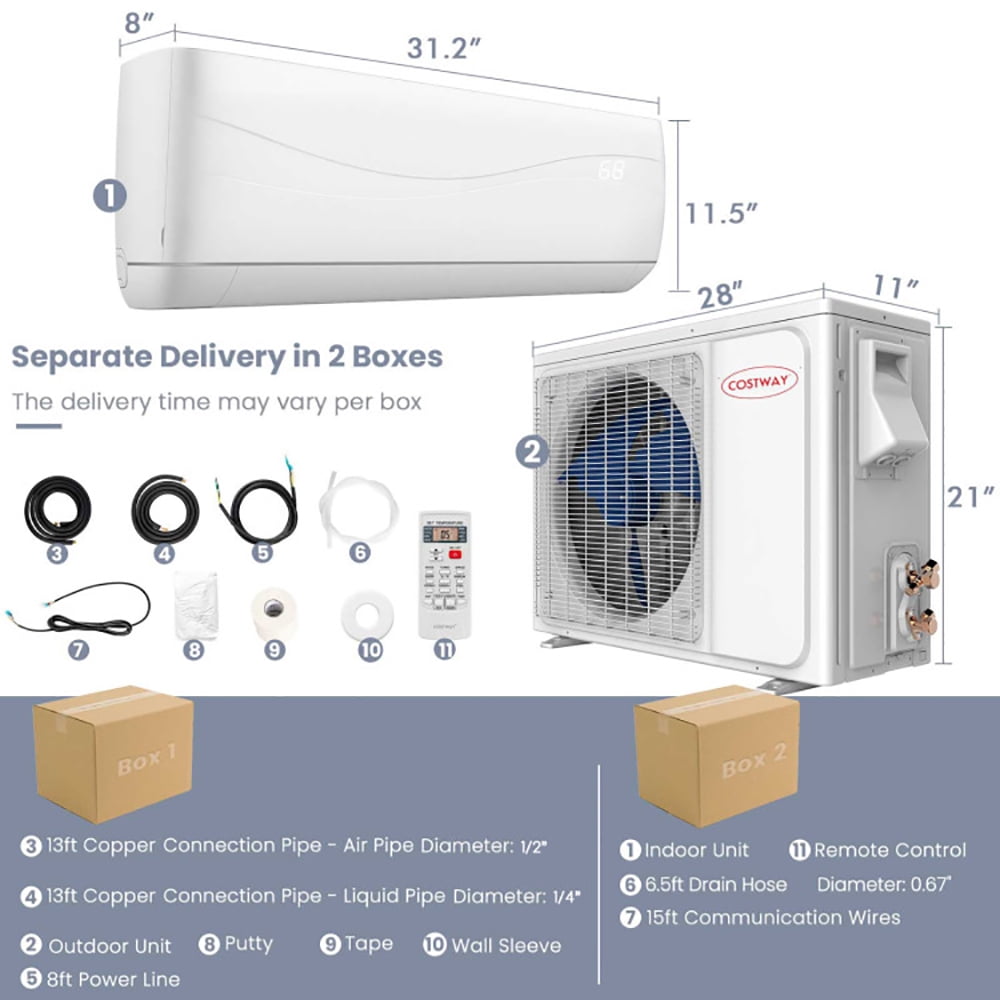 Kadyn9000 BTU 17 SEER2 208-230V Ductless Mini Split Air Conditioner and Heater