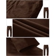 thumbnail image 5 of Pantalones a juego para hombre, ajustados, con parte delantera plana, casual, marrón 42, 5 of 5