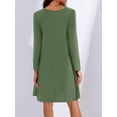thumbnail image 6 of Fancyglim Tee Shirt Dresses for Women Crew Neck Casual Long Sleeve Dress Green 2XL, 6 of 9