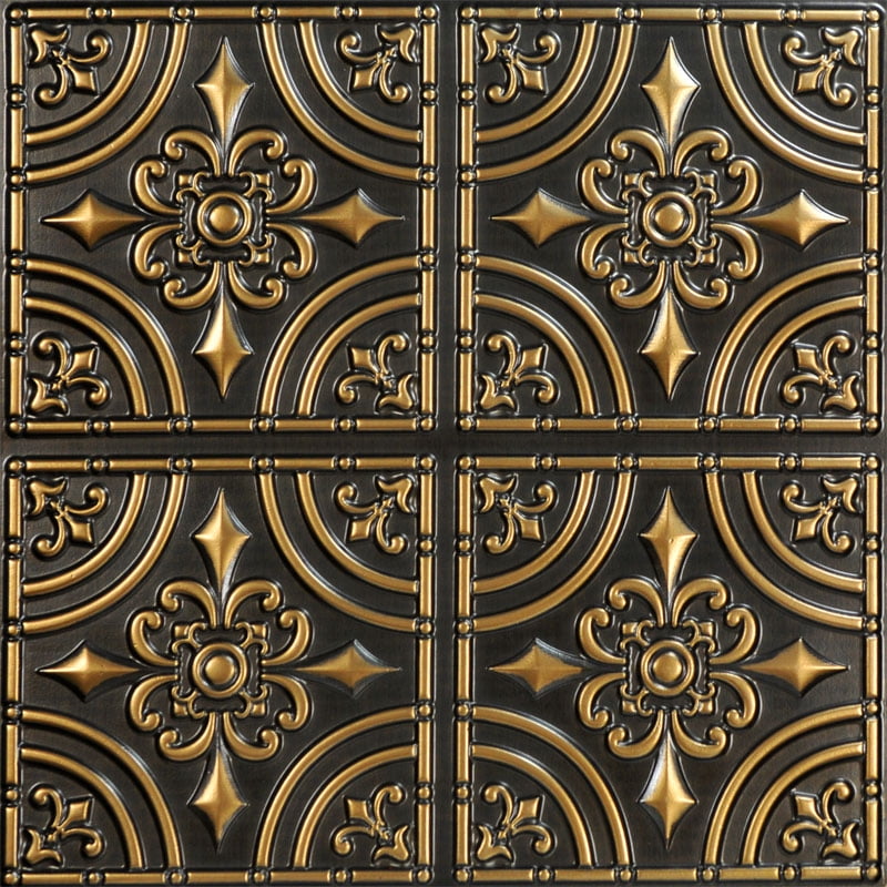 Ceiling Tile In Antique Gold, Faux Tin Ceiling Tiles Glue Up