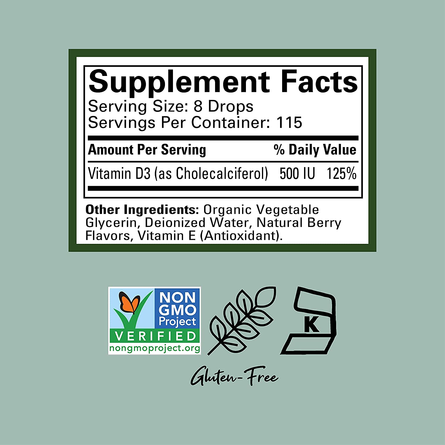 ChildLife Essentials Vitamin D3 Drops: Essential for Baby's Growth & Immunity, 500 IU, Berry Flavor, 1 Fl Oz (Pack of 3)