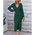 thumbnail image 3 of Vestido de punto, vestido largo para mujer, vestido largo elegante, vestido con dobladillo con abertura, el mejor de su clase, 3 of 5