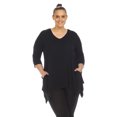 thumbnail image 1 of White Mark Tunique à Manches 3/4 pour Femmes, Taille Empire, Col en V, 1 of 6