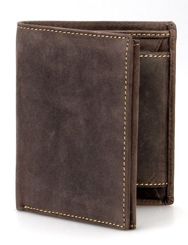 Visconti 710 Distressed Oiled Leather ID Wallet Bifold Card Case Holder Gift Box 