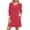 Red women's polka dot dress a1, variant on Uscallm Women's Polka Dot V Neck 3/4 Sleeve Mini Dress A-Line Swing Ruffle Loose Boho Casual Travel Dresses, White M