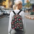 thumbnail image 7 of FORMRS Mini Backpack Purse for Women Travel Daypack Casual Shoulder Bag, Red Block Pattern, 7 of 7
