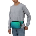 thumbnail image 2 of Japuie Green Turquoise Teal Print Layer Fanny Pack with Adjustable Shoulder Strap,Double-Layer Waist Bag,Travelling Fanny Pack,Square Double Layer Waist Bag,for Exercise Running Travel Hiking, 2 of 7