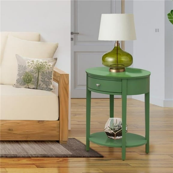 Hillsboro Mid Century Modern Nightstand with 1 Wood Drawer - Clover Green