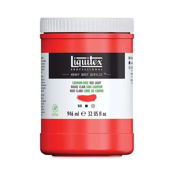 Liquitex Professional Heavy Body Acrylic - Cadmium Free Red Light, 946 ml