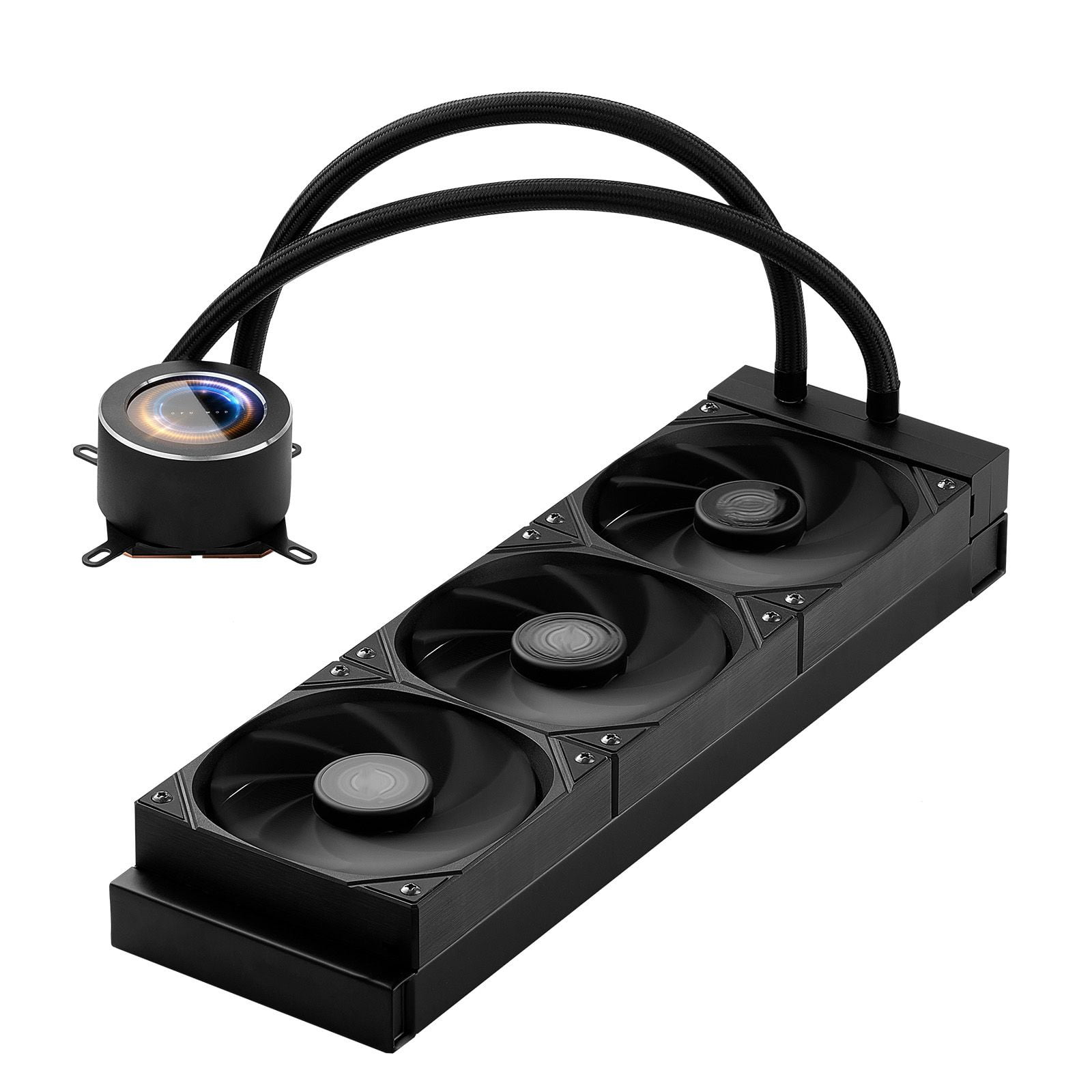 AIO CPU Liquid Cooler 2.1 Inch LCD Display 3x120mm PWM Fans 2200 RPM Pump Compatible Intel LGA 1700 1200 115X 1366 2011 AMD AM4 AM5 Sockets