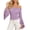 Purple, variant on Off Shoulder Tops for Women Long Sleeve Lace Ruffle Smocked Elegant Casual Party Cocktail Evening Wedding Guest Blouse Summer Spring, White M