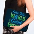 thumbnail image 2 of Give the World Good Energy HP 16" Sleeve - Cute Laptop Sleeve - Printed Laptop Sleeve with Zipper - 2 Sided Print, 2 of 5
