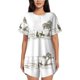 thumbnail image 1 of Balery Cowboys Riding A Horse Near A Tree Conjunto de Pijama para Mujer con Estampado, Dos Piezas de Manga Corta y Shorts, Ropa de Dormir Suave con Cuello Redondo y Bolsillos-X-Large, 1 of 6