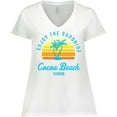 thumbnail image 3 of Inktastic Summer Enjoy the Sunshine Cocoa Beach Florida in Blue Women's Plus Size V-Neck T-Shirt, 3 of 5