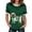 Dark Green, variant on St. Patrick's Day Pug Animal Print Knitted Ribbed Short Sleeve T Shirt Casual Crewneck Tee Top for Daily Wear,White,XXXXL