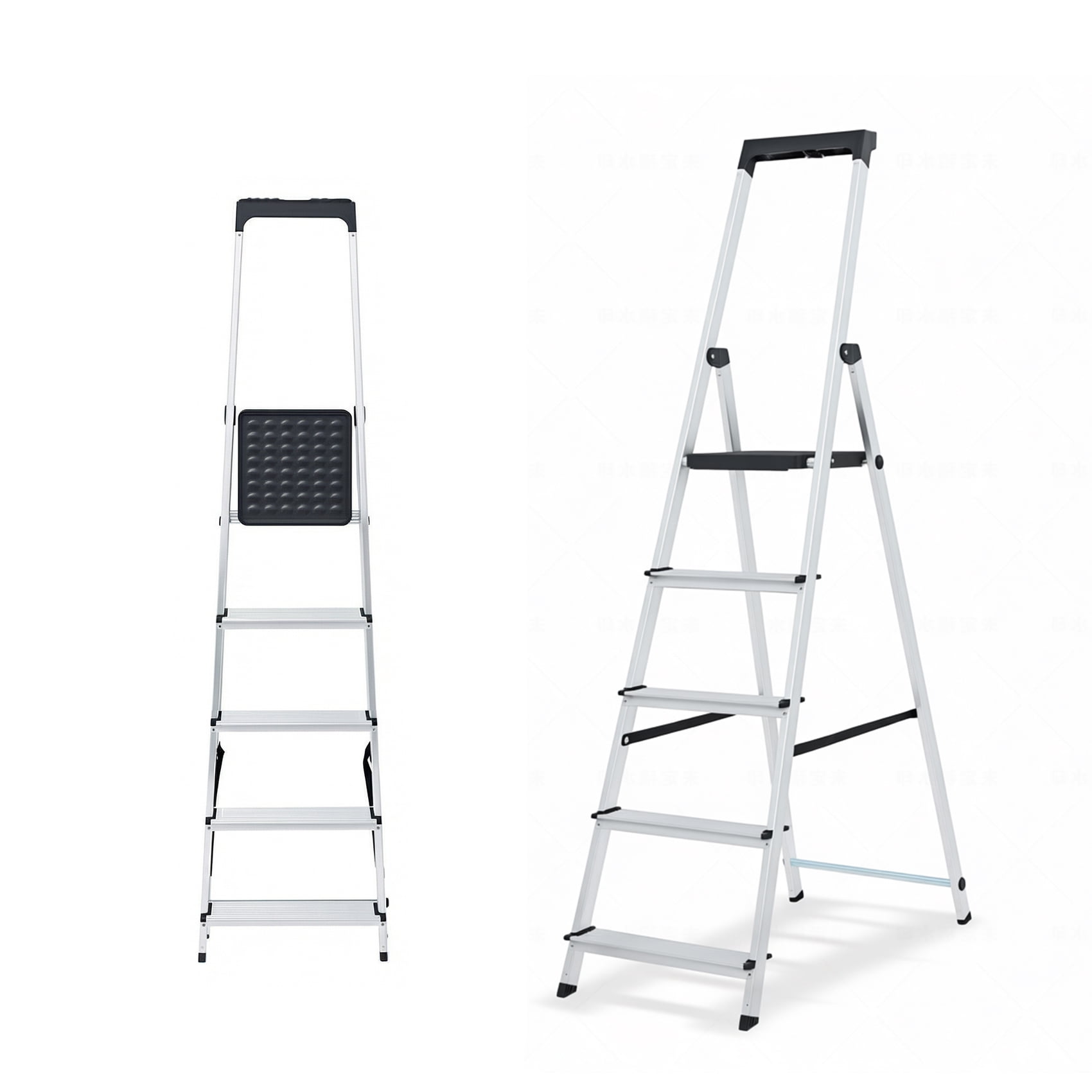 Alvantor 5-Step Folding Ladder, Heavy Duty 330 lbs Capacity, Anti-Slip Design