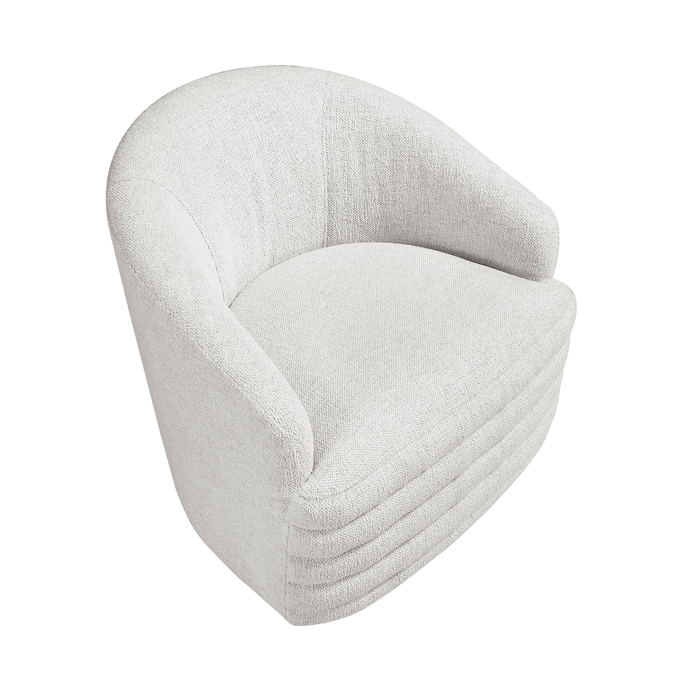 OakvillePark Tavira Chenille Barrel Swivel Chair, Beige