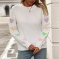 thumbnail image 2 of WEAIXIMIUNG " Knit Sweater for Women Heart Patchwork Pure Color Chic Pullover", 2 of 9