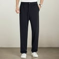 thumbnail image 2 of XIAONU Men Stretch Dress Pants Elastic Waist Button Fly Full Length Trousers Flexible Professional Office Work Bottoms, 2 of 4
