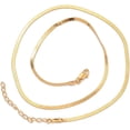 thumbnail image 1 of Brass Flat Snake Chain Necklaces for Women Real 18K Gold Plated 17.80~17.91 inch(45.2~45.5cm), 1 of 2