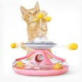 thumbnail image 4 of Interactive Cat Food-Dispensing Turntable Toy with Wobble Track Design, Made of ABS Material, Available in Dark Blue, Lake Blue, Pink, and Yellow Options, 4 of 6