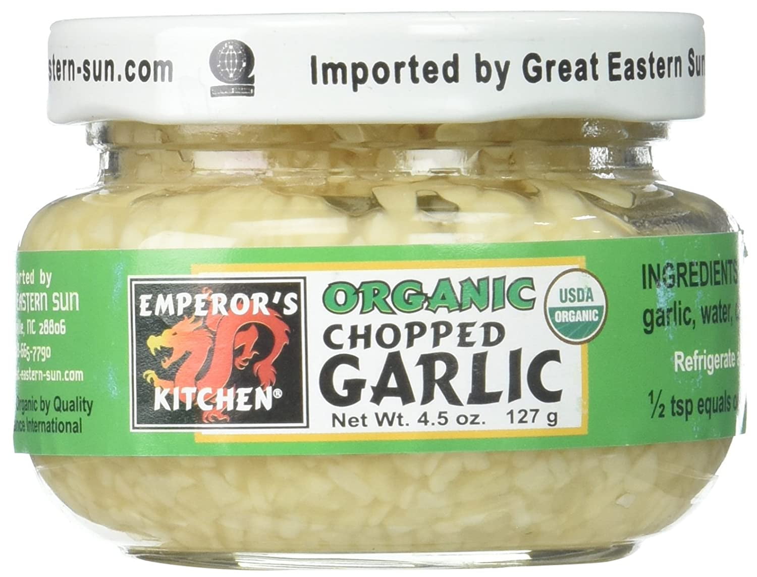 Emperors Kitchen Organic Chopped Garlic 4 5 Ounce 12 Per Case Walmart Com Walmart Com