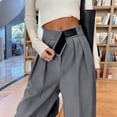 thumbnail image 4 of BADHUB Womens Dress Pant Pleat Business Casual High Waisted Pant Fashion Offic Slack Solid Color Trousers Gray M, 4 of 6