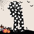 thumbnail image 7 of Puliio Halloween Women's Pajama Sets Pjs Ghost Print Summer Collared Short Sleeve Shirt and Pants Breathable Loungewear Set for Home Wear Sleepwear, 7 of 7