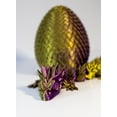 thumbnail image 4 of Dragon Egg with a Dragon Inside Toy, Decorative Flexible Crystal Dragon, Golden Purple Silk Tricolor, 4 of 7