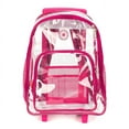 thumbnail image 2 of K-Cliffs Deluxe See-Through Clear 0.5mm PVC Rolling School Backpack, Hot Pink Trim, Unisex, Tween-Adult, 2 of 5