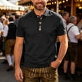 thumbnail image 2 of Men's Classic Polo Shirt Short Sleeve Traditional Front Button Loose Fit Casual Summer Top, 2 of 5