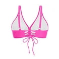 thumbnail image 5 of MNCEKFOD Tankini Swimsuits for Women Lace Up Tops Underwire Push Up Bathing Suit Racerback Full Coverage Bikini Top Swimwear Hot Pink XXL, 5 of 5