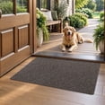 thumbnail image 4 of Frabe Ultra Thin Non-Slip Door Mat, Low Profile Rubber Backing Entrance Rug, Easy Clean Durable Woven Design for Indoor Entryway and Patio, Brown 20"x32", 4 of 9