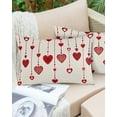 thumbnail image 5 of Valentine's Day Throw Pillow Cover Case, Couch Sofa Bed Pillowcase, Soft Decorative Lumbar Pillow Protector, Romantic Love Heart Decor Burlap Texture 16x24Inch Reversible Pillow Shams with Zipper, 5 of 6
