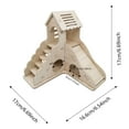 thumbnail image 2 of KMWGRE Wooden Hamster Maze Villa Habitat with Slide Seesaw Climbing Ladder Platform Chew Proof Hideout Toy for Gerbils Mice Small Animals A 17x17x2cm, 2 of 3