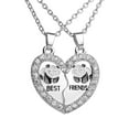 thumbnail image 2 of BFF Necklace for 2, Best Friend Necklaces, Panda, Valentines Day Gifts Split Heart Rhinestone Friendship Necklaces Engraved Pendant, 2 of 8