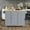 Dusty Blue, variant on Kitchen Island Cart with Drop-Leaf Tabletop and Locking Wheels, 52.7" Large Kitchen Trolley Cart with 2 Door Cabinet and 3 Storage Drawers, Spice Rack Towel Rack, Rolling Kitchen Island Cart, White