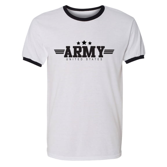 U.S. Army Adult Short Sleeve Ringer T-shirt